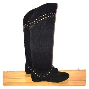 Studded Knee High Boots